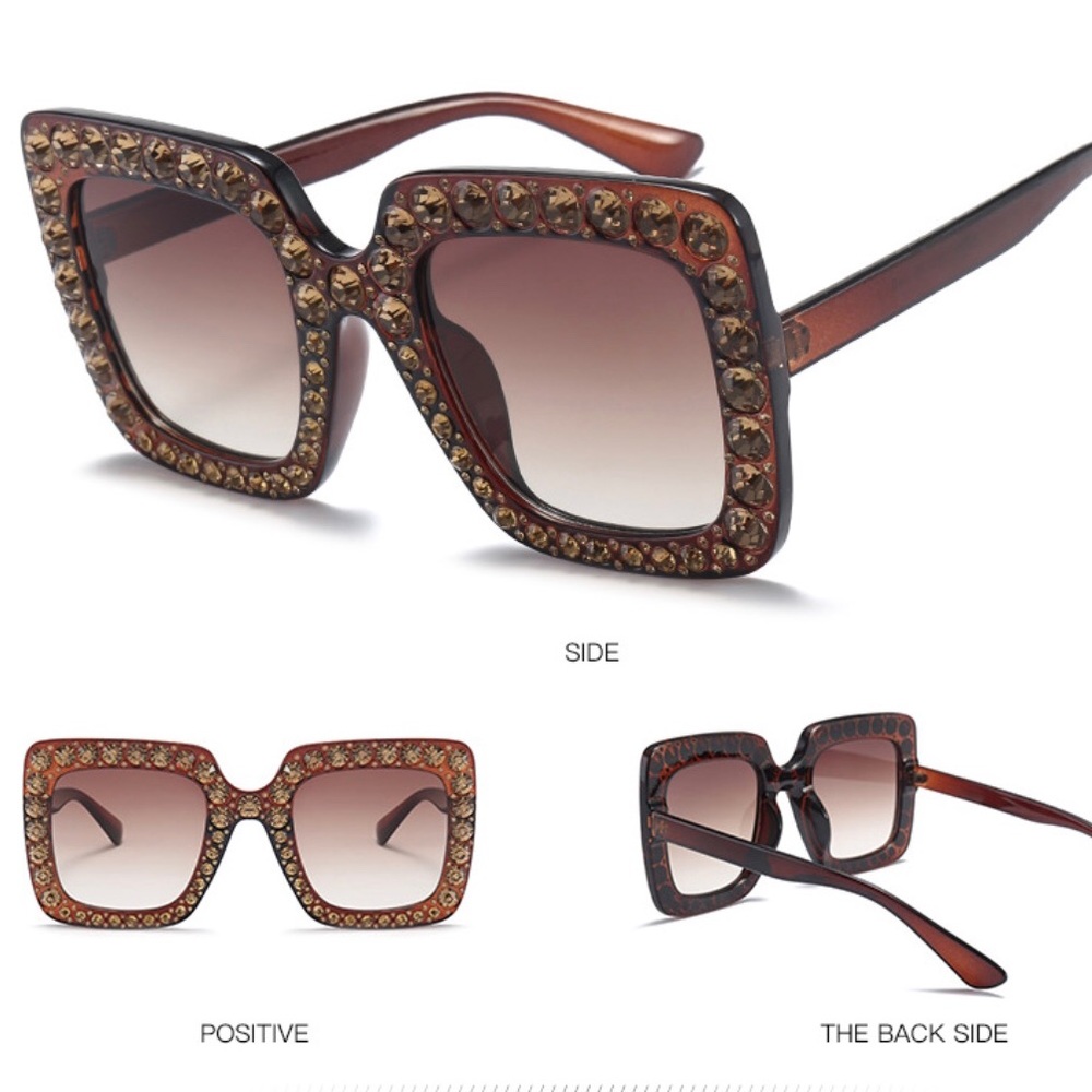 SOLD OUT!!Savage Sunnies Brown with Gold Crystals